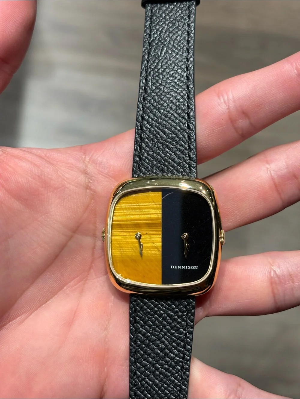 Dennison ALD Dual Time Tiger Eye & Black Marble Gold - Swiss Quartz